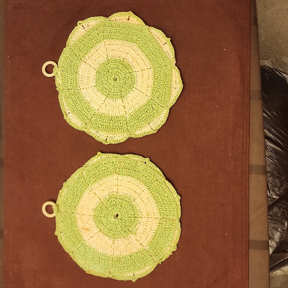 Vintage handmade crochet pot holders 2 pieces